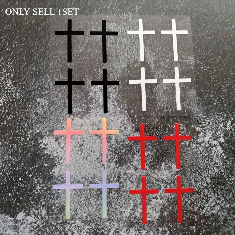 4PCS/SET Multi-Style Cross Logo Sticker For Stationery, Personal Small Items, Multi-color Decor Details, Sticker Packs Decal Sticker Decorative Stickers