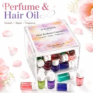 【VYONNA】 Perfume & Hair Oil 2 in 1-Avocado Oil, 40 Mini Bottles Capsules with 10 Scents,  Hair Serum, Argan & Avocado Oils + Amino Acids for Frizzy, Dry & Damaged Hair, Lightweight Non-Greasy, Long-Lasting Scent#TikTokShopDealsforYouDays