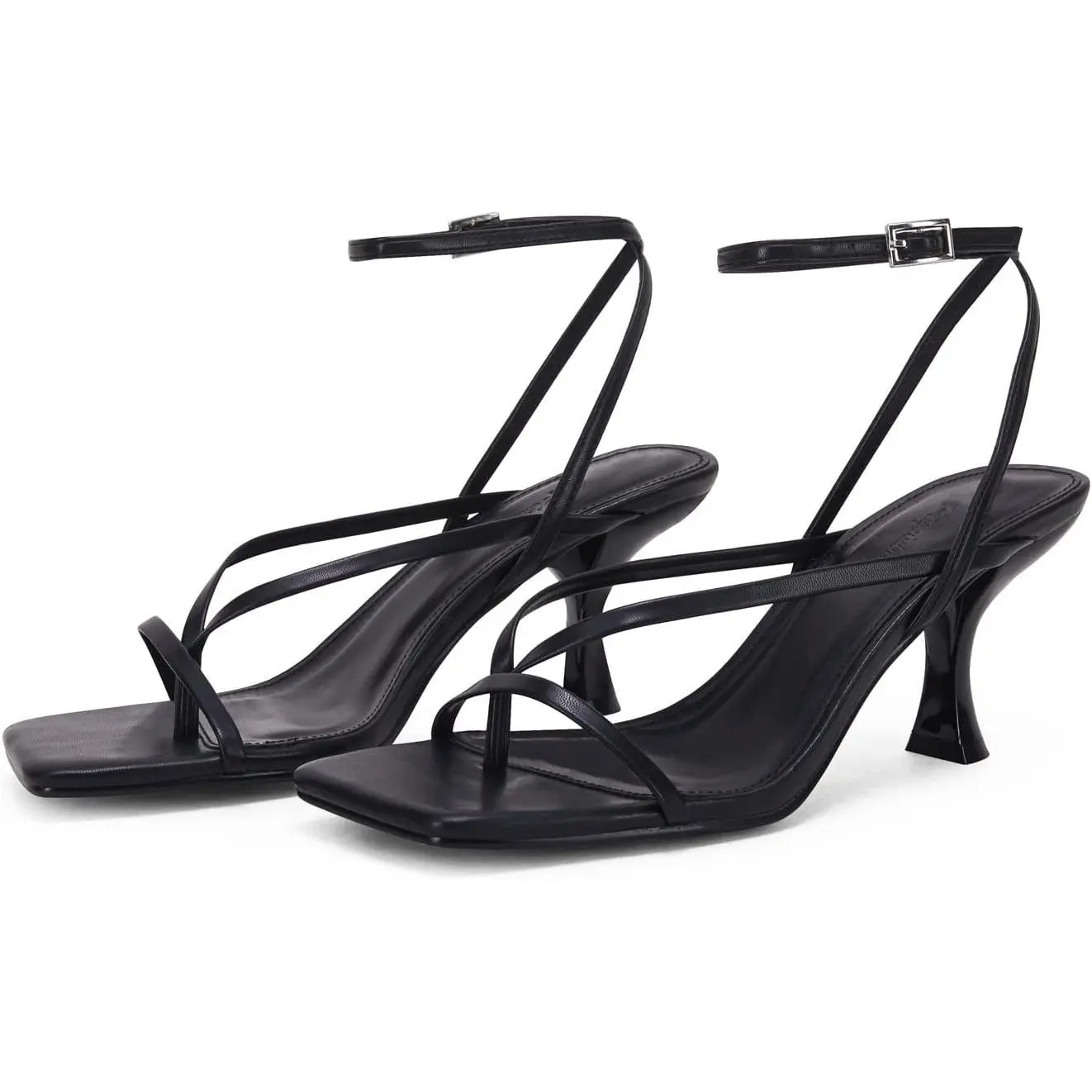 Coutgo Women's Lace Up Heeled Sandals Square Flip Flop High Heels Strappy Party Shoes Coutgo Women's Lace Up Heeled Sandals Square Flip Flop High Heels Strappy Party Shoes