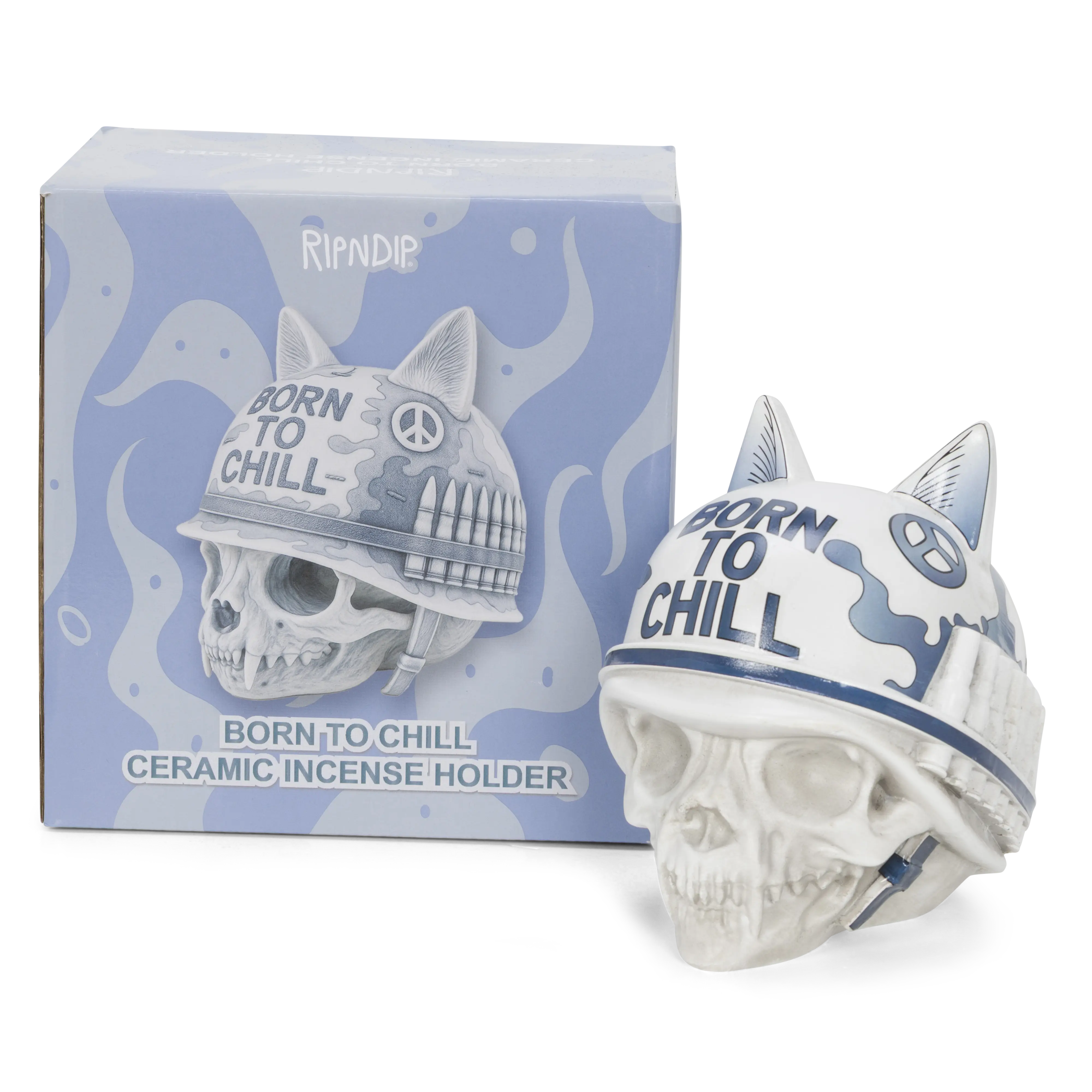 Born To Chill Ceramic Incense Holder (Indigo), Ceramic Incense Burner, Room Accessories