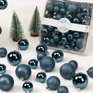 44pcs Glitter Sparkle Hanging Decor for Christmas Tree/ Wedding Party Gift Box 3/4/5cm Square Christmas Ball Ornaments