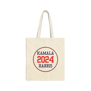 Kamala Harris 2024 Cotton Canvas Tote Bag - Political Tote - Eco-Friendly Campaign Bag - Reusable Shopping Bag - Team Kamala Fan Gear