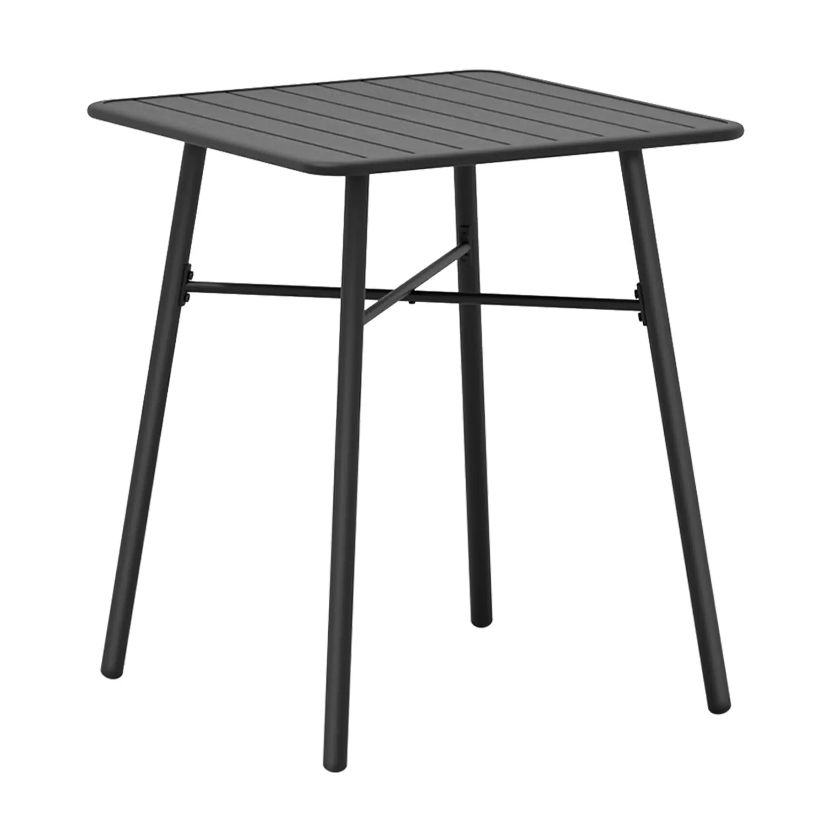 C-Hopetree 41" Counter Height Bar Table, Square Metal Pub Bistro Cocktail Table for Indoor Outdoor Use, Black