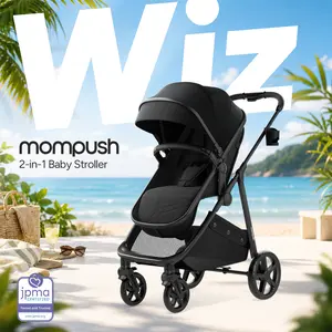 Mompush Wiz Pro 2-in-1 Baby Stroller, Full-Size All-Terrain Premium Stroller with Newborn Mode and Reversible Seat, Snack Tray Included, Large UPF 50+ Canopy & Storage Basket