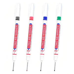 Long Head Deep Hole Marker Pens, 20mm Deep Reach Markers, Long Nose Marker, Waterproof Construction Markers Marking Tool, Permanent Markers Carpenter Ink Marker Pens, Metal Marking Pen