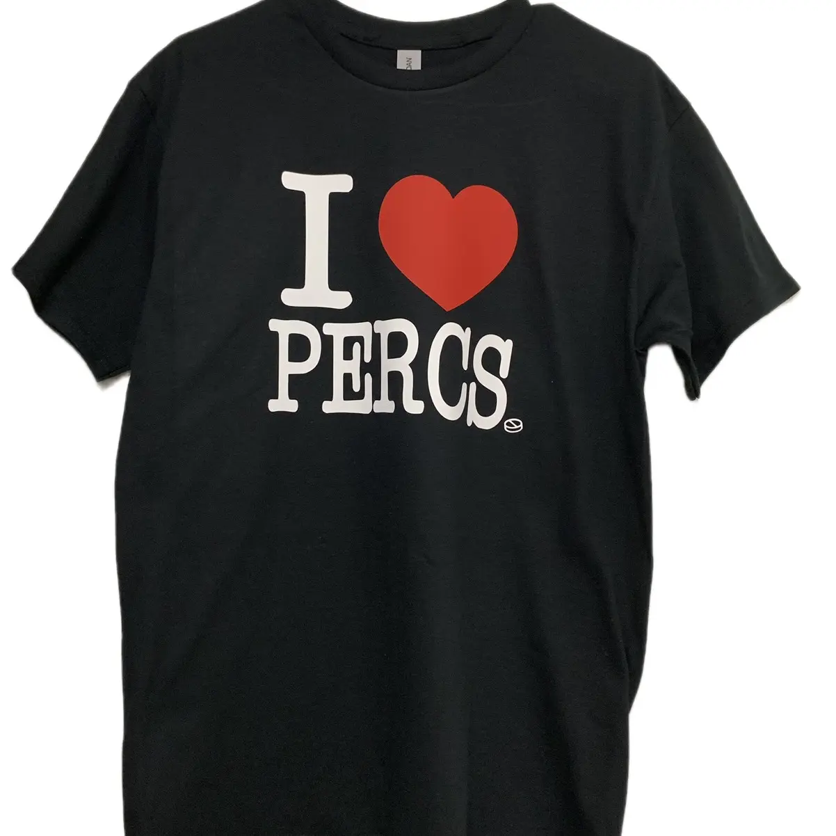 I love Percs black unisex cotton Tee