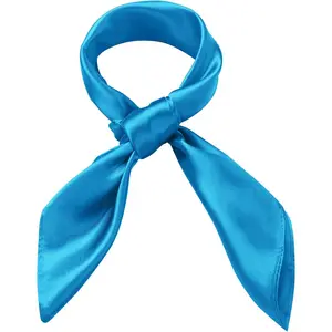 Women Silk Feeling Scarf 23.6'' Solid Color Square Satin Scarf Neck Head Bandana for Halloween Costume Accessory
