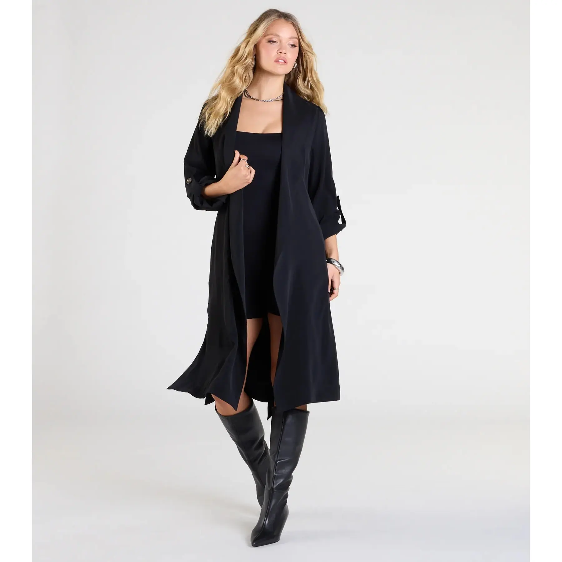 Stylish Season Belted Duster Trench Coat
