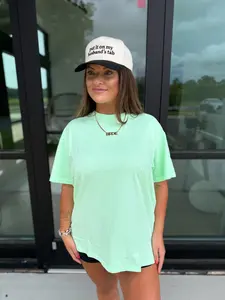 BIRDIE Oversized Pigment Dyed Jersey Tee in Neon Green