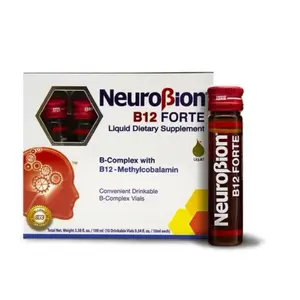 Neuro B12 Forte Liquid Dietary Supplement - 10 Vials with Vitamin B12 & Vitamin B6, Made in the US, Suitable for Adults, 18-Month Shelf Life - Healthcare, Edible Fitness