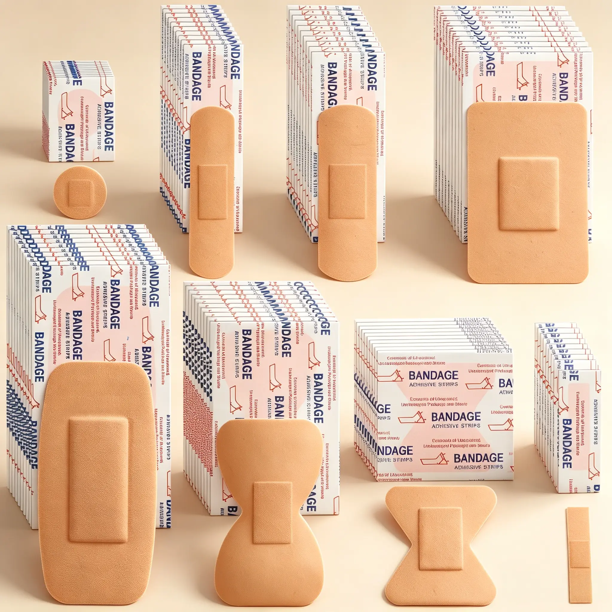 Mixed Size Bandages 160 Pieces, Waterproof Breathable Adhesive Fingertip & Large Bandages, Disposable Wound Care Plasters for Family Daily First Aid Use