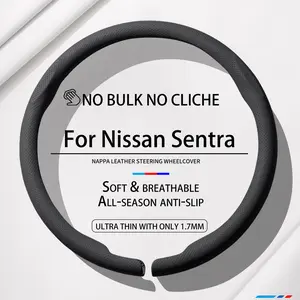 Custom Nissan Sentra Flat Bottom Steering Wheel Cover | Premium Napa Leather | First Car Essentials
