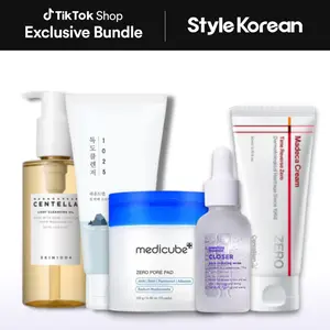 [Stylekorean] Pore Zero Deep Clean Set (skin1004 centella cleansing oil, round lab dokdo cleanser, medicube zero pore pad, frankly closer serum, centellian24 madeca cream zero)