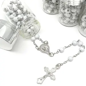 Our Lady of Guadalupe Scented Rosary in Glass Bottle with Silver/Gold Lid