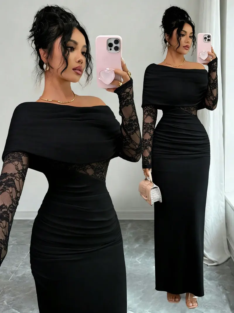 long sleeve dresses formal wedding guest - TikTok Shop