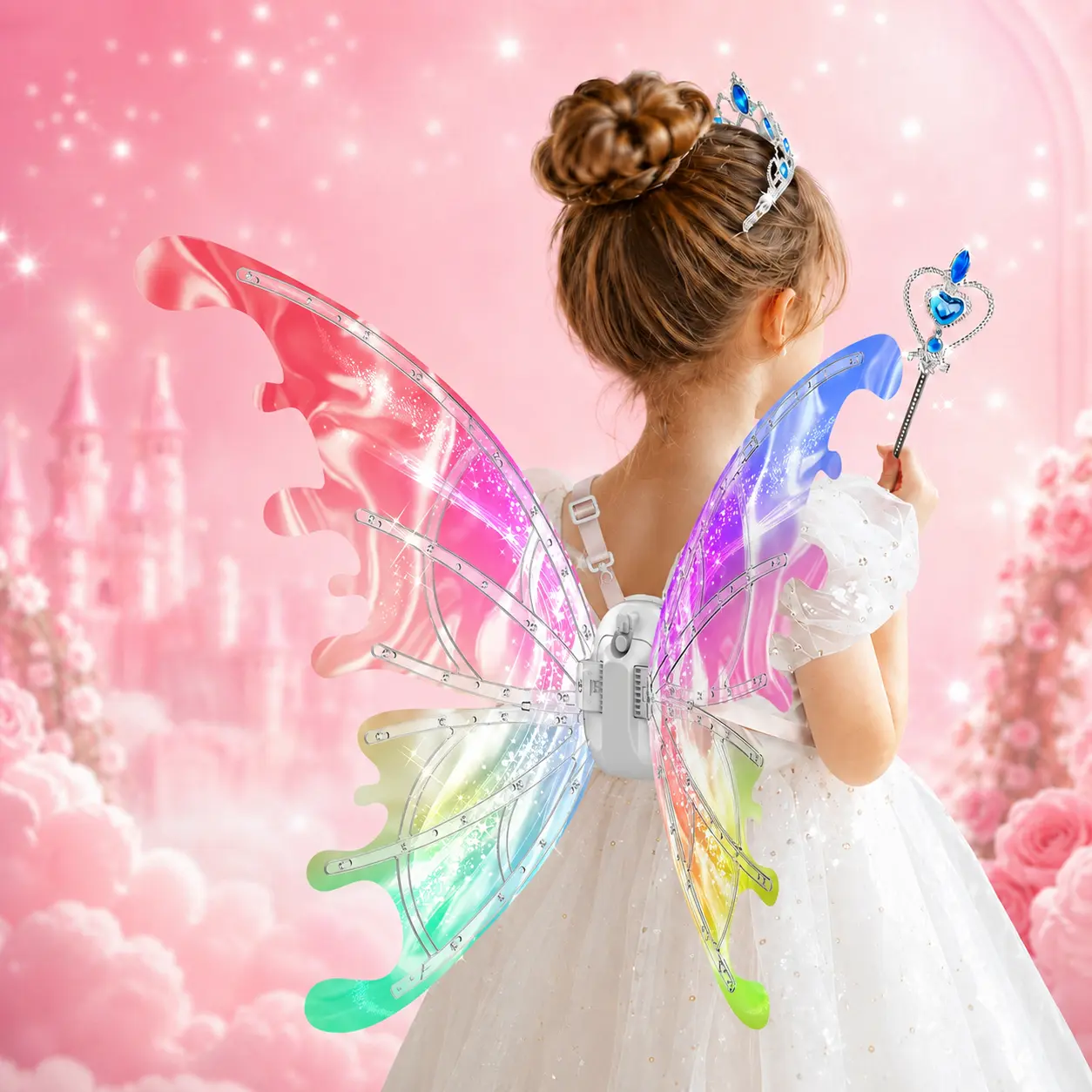 LED fairy Dress Up Set for Girls 4-8 | Light-Up Butterfly Wings with Music & Auto Shut-Off | Costume Toy | Halloween, Birthday, Christmas Gift sohochic