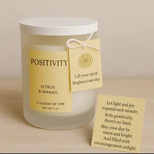 Positivity Citrus & Mango Candle - Back to School Fresh Start Vibes Teacher Gift 7 oz Flicker of Time Scented Aroma