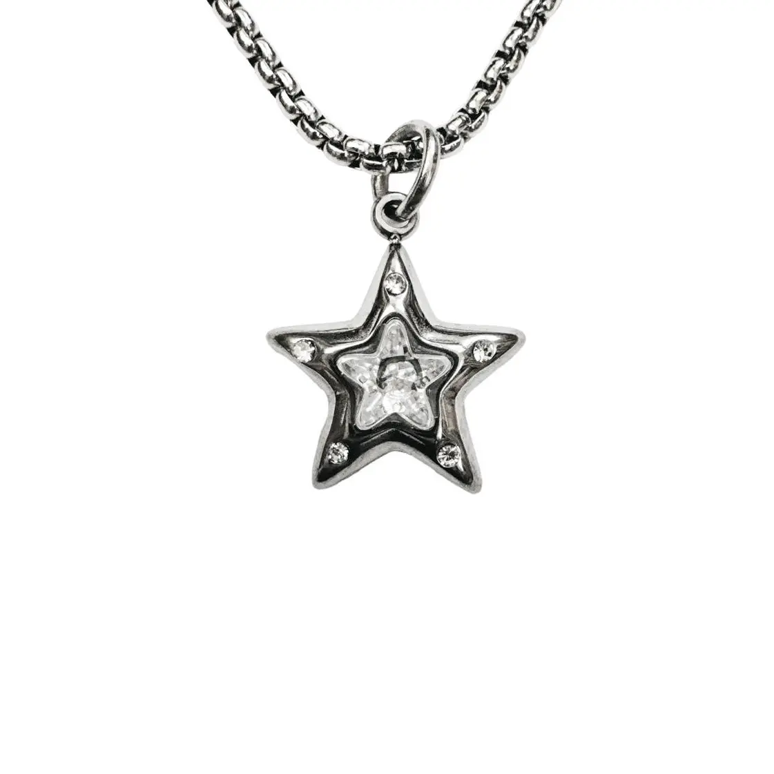 silver rhinestone star necklace silver rhinestone star necklace