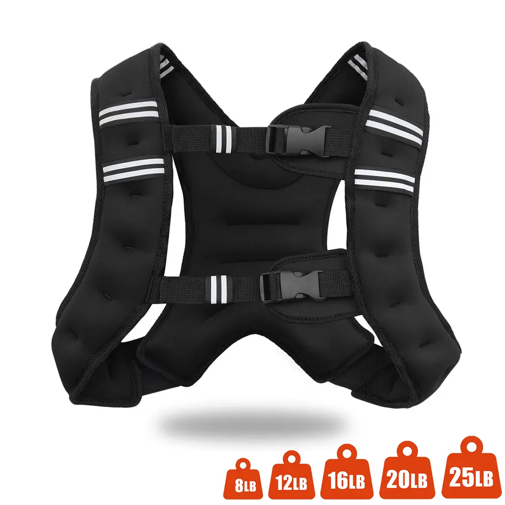 Car Interior Decoration Weighted Vest - 8lbs/12lbs/16lbs/20lbs/25lbs, Multi Mesh Storage Pockets, Reflective Strips, Adjustable Buckles, Strength Equipment, Home/Portable/Muscle Training Fitness Gear for Rucking, Calisthenics