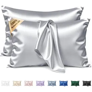 Silk Pillow Cases 2 Pack Queen Size Mulberry Silk Pillowcase Set of 2 for Hair and Skin 30 x 20 Inches 22 Momme Both Side Grade 6A Silk Soft Breathable Coo