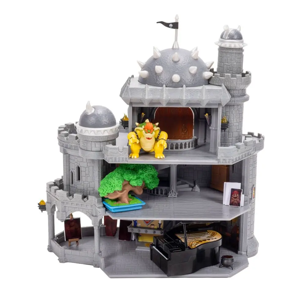 The Super Mario Galaxy Movie – Deluxe Bowser Castle Playset with 1.5” Bowser Figure Piano Bonsai Tree Heat-Activated paintings and more