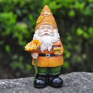Sunflower Gnome Figurine Charming Harvest Season Accent for Garden Home Decorative Ornament
