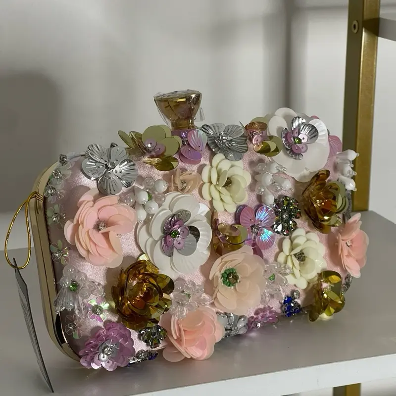 Bebe Floral Pink Kisslock Clutch