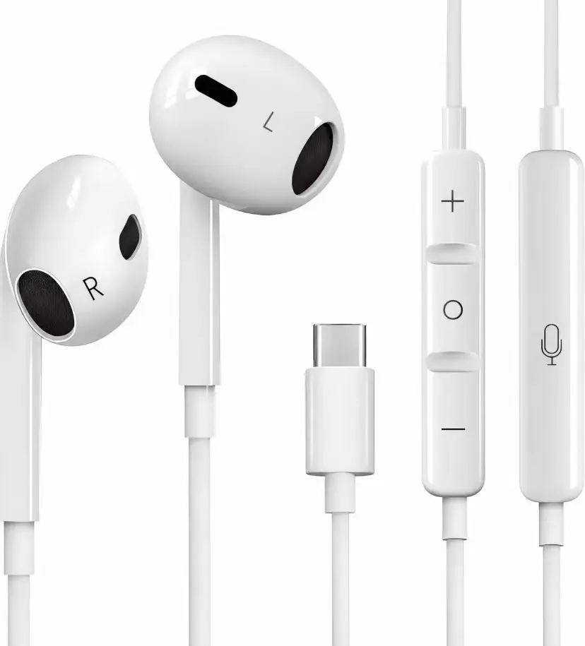 BAHISUW USB-C Wired Earbuds HiFi Stereo Mic Hands-FreeCalling, for Daily Audio Use & Gaming; with AdjustableVolume Controls & Crisp Bass; Compatible with iPhone 15-18, Samsung Galaxy, & USB-C Devices; Plug & Play Tangle-Free Cable,techvibes