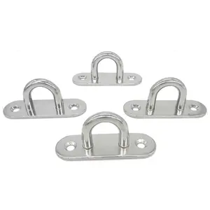 Stainless steel wall hooks for ceiling, M8 screws, mounting hooks, tie straps for anchor points, pack of 4