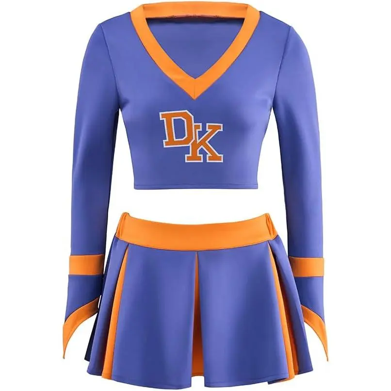 Jennifer Check 2-Piece Cheerleading Uniform, Adult Women's Multi-Size High School Cosplay Costume, Halloween Outfit, Two Pieces