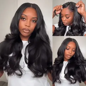 Tinashe U Part Layers Loose Body & Yaki Straight & Straight Human Hair U Part Wigs Natural Color Wigs Black Friday Christmas Gift