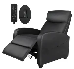 Massage Recline Chair with Padded Seat and Massage Backrest, Black