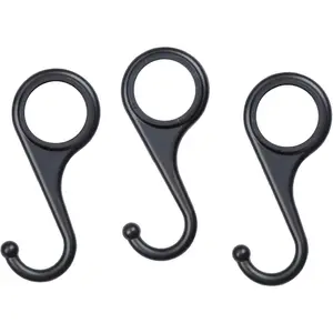 Black Metal  Hooks for 1/2-Inch , Durable  Hooks for DIY Industrial Projects, 3 Pack
