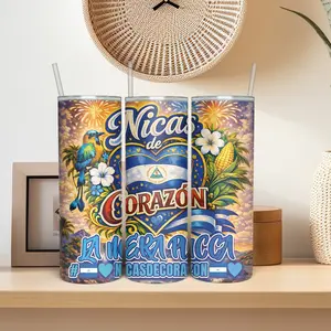 Nicas de Corazón 20 Oz Tumbler Personalized with Double Wall Insulation & Vibrant Design for Cold or Hot Drinks - Customizable Mug for Work or Street - Bottled