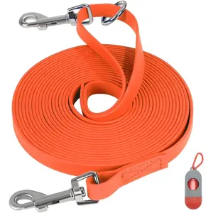 Long Leash for Dogs  16FT/30FT/50FT, Long  Leash Heavy Duty Lead for Large Medium Small Dogs Outside Walking, Playing, Camping, or Yard(Orange 30FT)