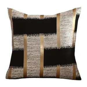 18x18 inches，Striped Pattern Durable Replacement Cushion Cover for Soft Padded Cushion, 1 Count Square Throw Pillow Cover for Soft Cushions, Household Decoration Supplies for Home Living Room Sofa Bed, Bedroom Decorative Accessories (filler Not Included)