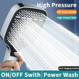 High Water Pressure 4 Outlet Mode Hand Shower with Anti-Clogging Nozzles for Tub,Tile and Pet Cleaning
