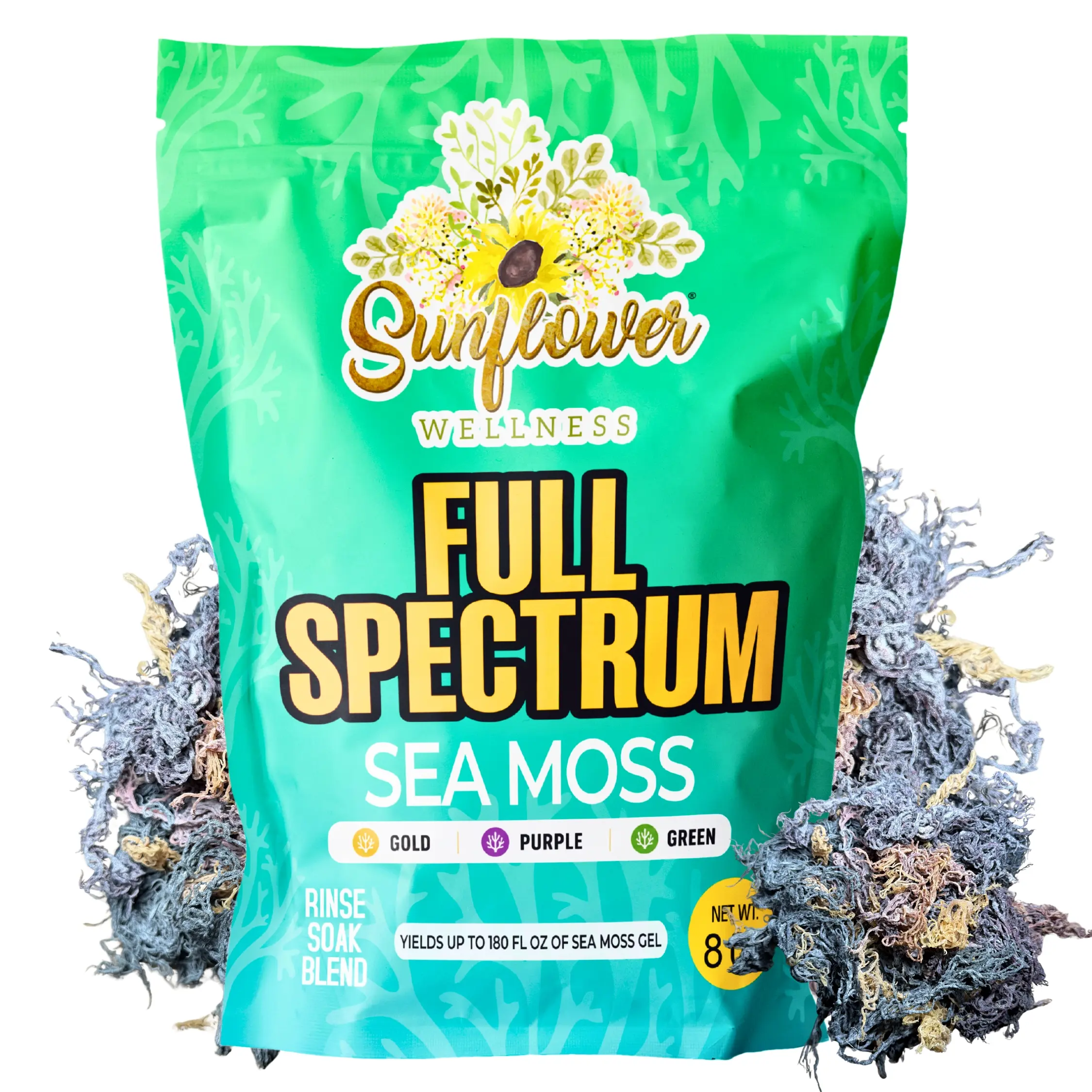 Full Spectrum Sea Moss from St. Lucia, High-Quality Dried Wildcrafted Organic