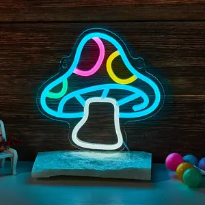 Mushroom Design Neon Sign, 1 Count USB Powered LED Neon Light, Decorative Neon Sign for Home Party Decoration, without Hooks, Decorative Ambiance Lighting, Neon Accent Lights
