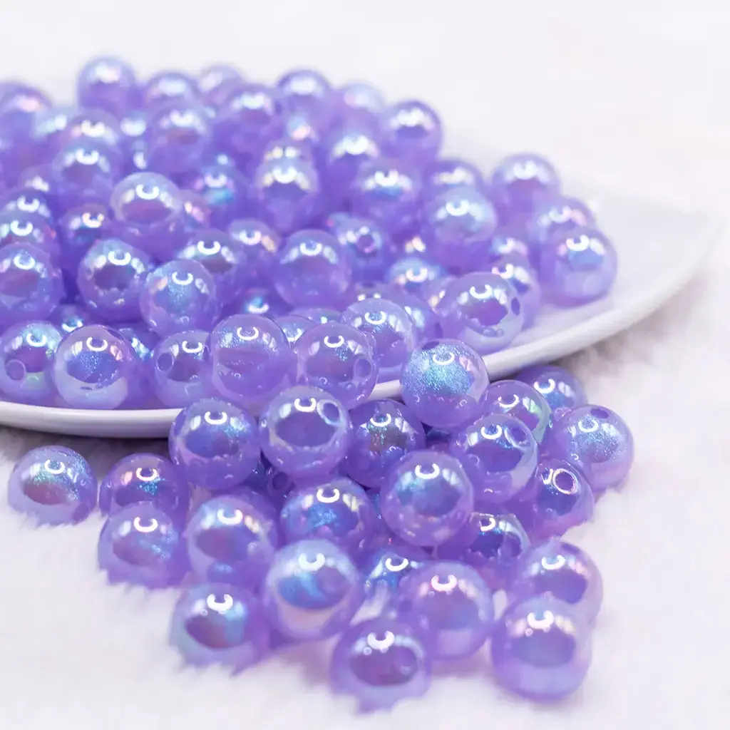 12mm Purple Opal Bubblegum Beads - 20 Count