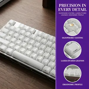 [KEYCAP ONLY] FURYCUBE Transparent Jelly Keycap Set 123 Keys Double-shot Side-printed ASA Height PC Material Mechanical/Magnetic Keyboard Customization Keycap Set, Cute beautiful Keycaps, Gift