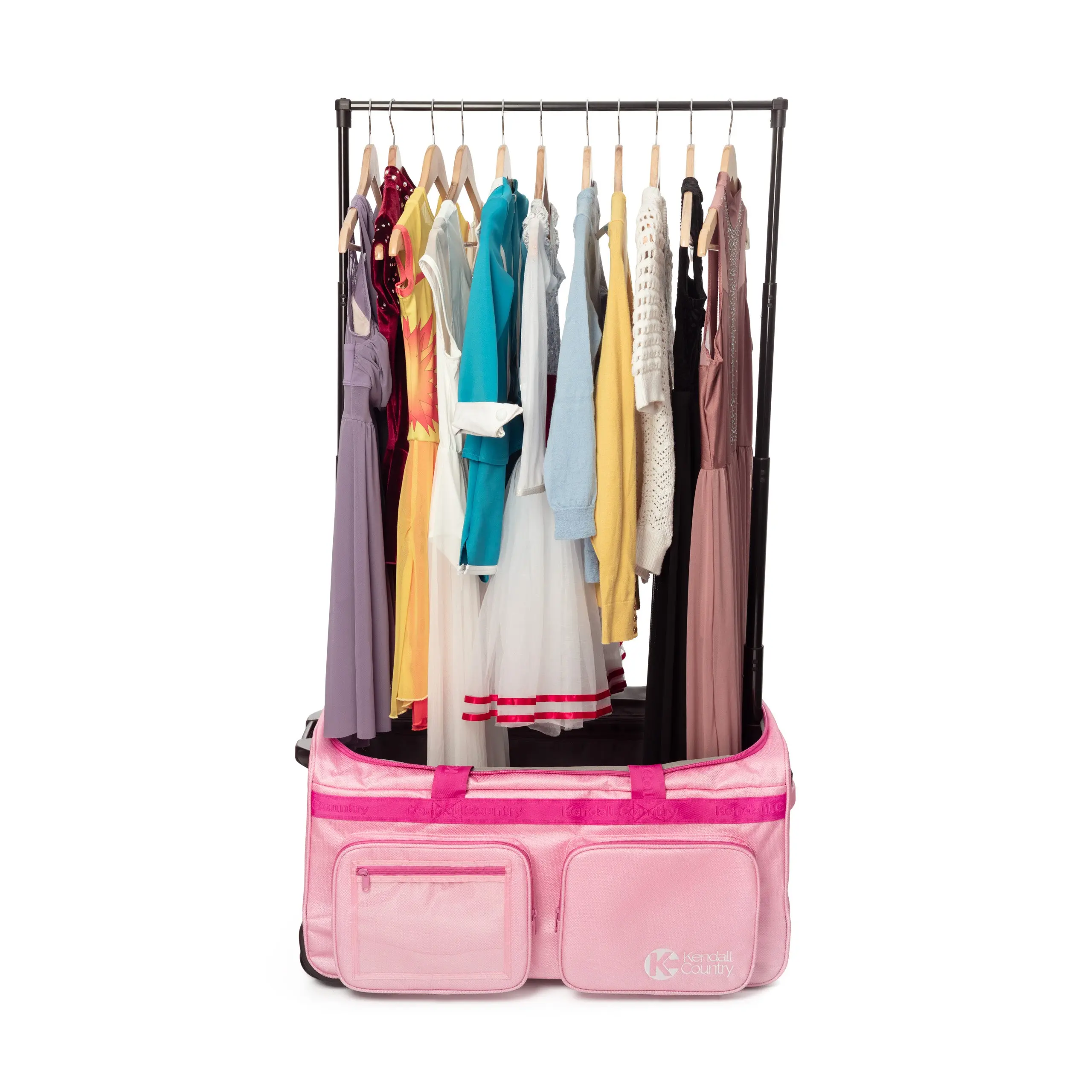 Large Dance Bag with Garment Rack - Cotton Candy Pink, 28"