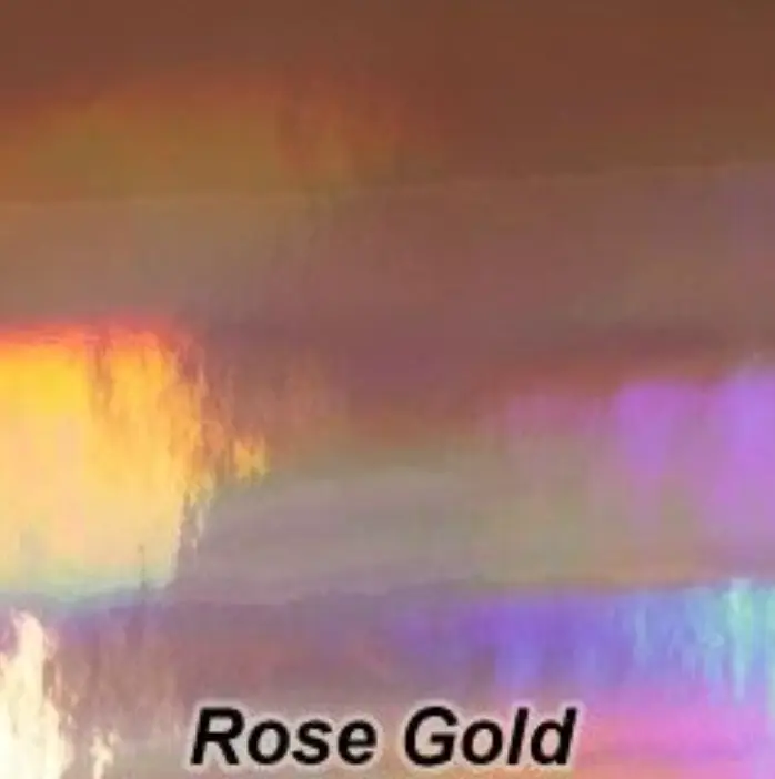 Holographic Rose Gold Permanent Adhesive Vinyl Stickers - 3-5 Years Outdoor Durability, Ideal for DIY Scrapbooking, Stamping, Crafts Embellishment Projects