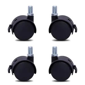 Furniture Replacement Casters,4 Pcs M8 Swivel Stem Casters with Locking , 5/16 Inch Stem Diameter