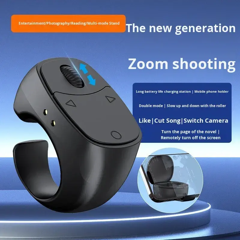 Bluetooth Remote Controller for Smartphones - Page Turner, Selfie Zoom, Photography Accessory with Stable and Reliable Connection, Simplifies Smartphone Usage, Manufacturer Warrenty