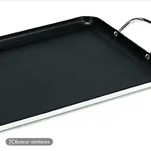 Lily Fashion Rectangular Nonstick Aluminium Grill Pan - 2-Burner Durable Camp Cookware for Camping Cooking, Cooking BBQ Camping Outdoor Adventures
