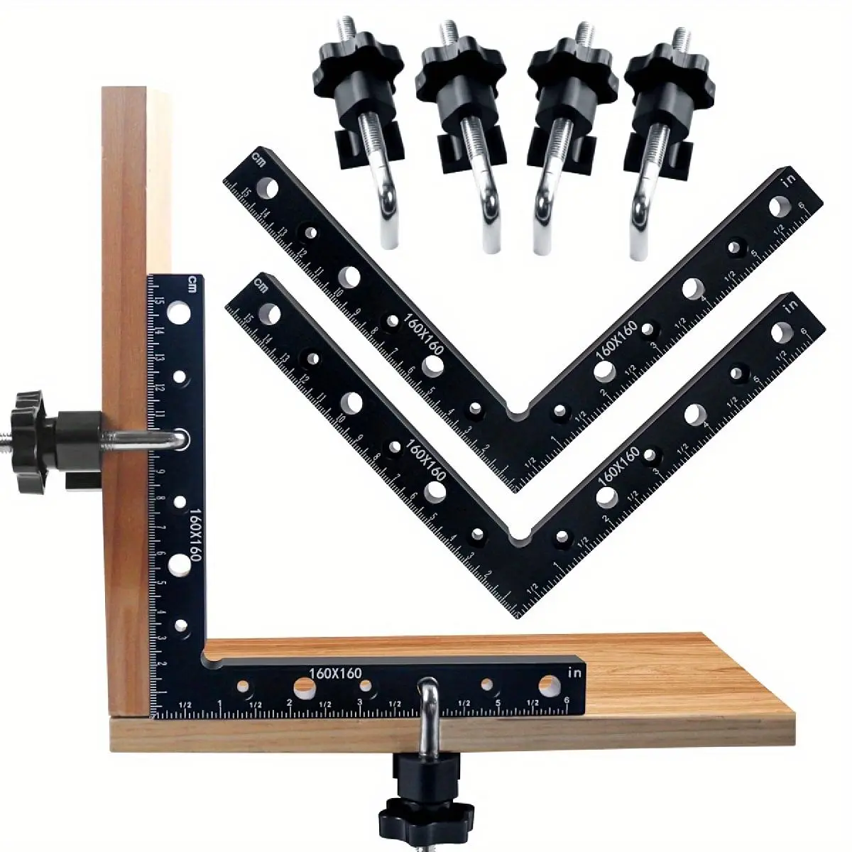 90 Degrees Positioning Square, Right Angle Clamp, Woodworking Corner Clamping Square, Aluminum Alloy Fixing Clip Tools, Clamp With Thread, Hardware