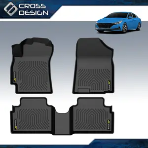CROSSDESIGN TPE Floor Mats Fit For 2021-2025 Hyundai Elantra,All Weather Protection Liners Waterproof Durable Nonslip ,3pcs Black Upgrade version