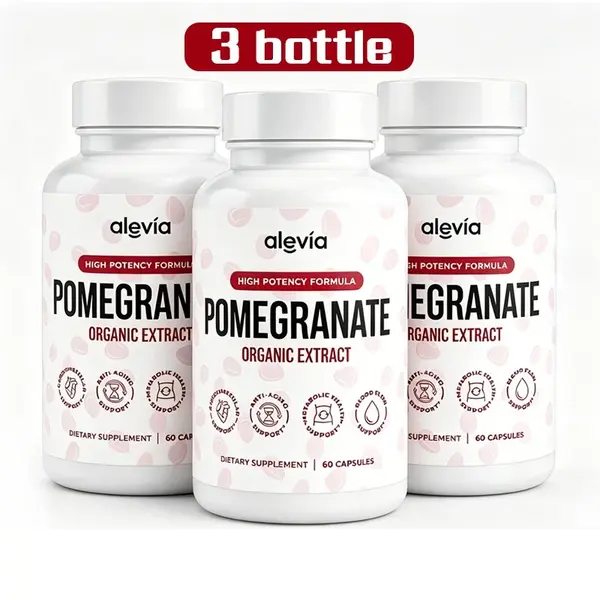 3 Pack - Alevia Pomegranate Capsules 60ct Organic Extract Antioxidant-US