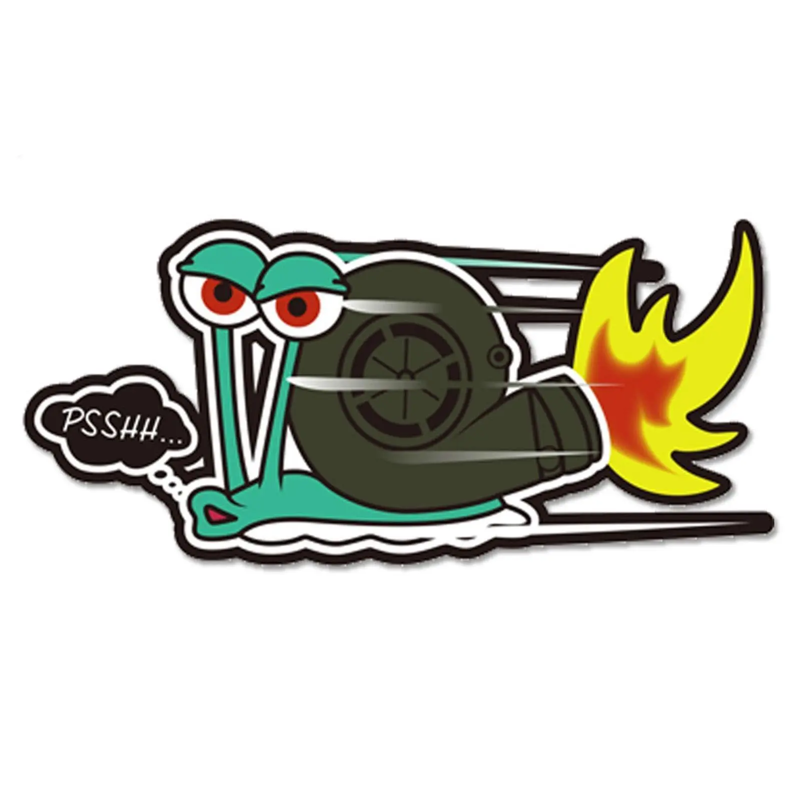 Funny Turbocharged Snail Decal, Cartoon Fire Snail Vinyl Sticker for Motorcycles, Cars & Laptops, Unique Humor Accessory